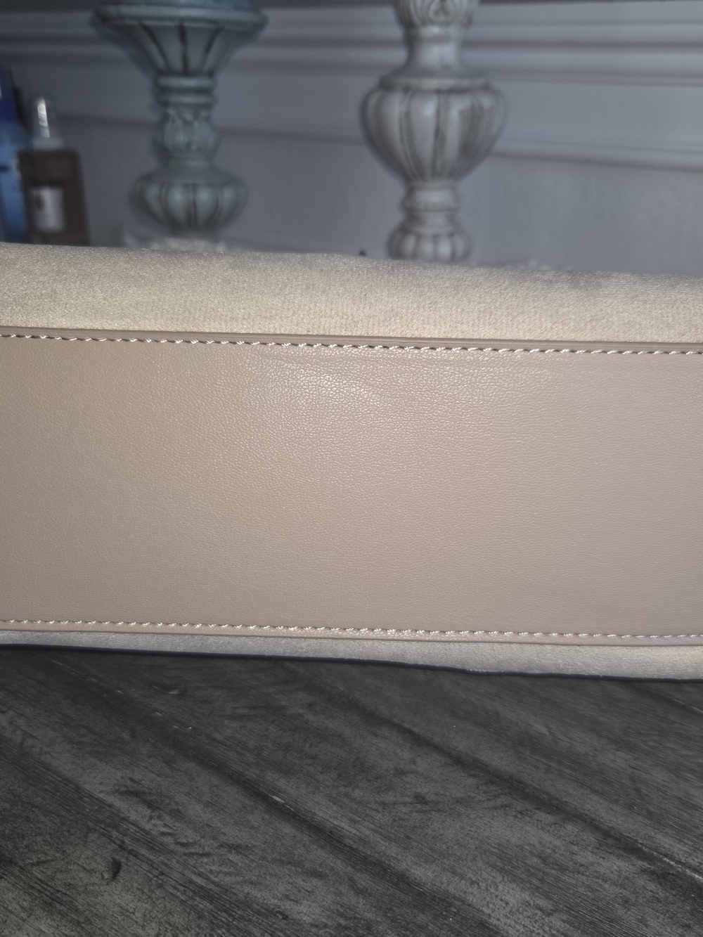 Badgley Mischka Beige With Shearling Trim Handbag - Women Bags - Picture 5 of 12